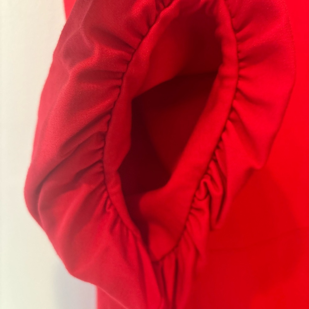 J. Jill Red Midi Dress with Puff Sleeves - Picture 4 of 5